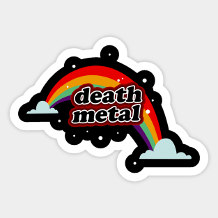 funny death metal rainbows Sticker